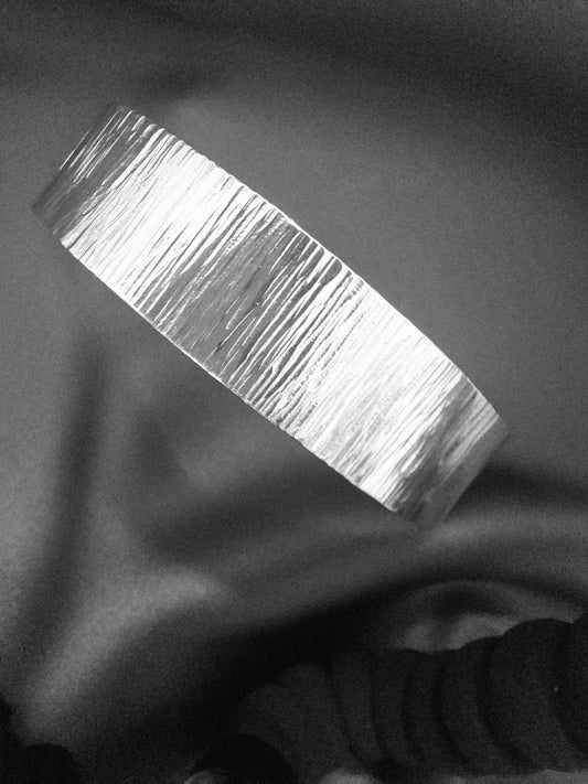 Ripple silver wide cuff bangle