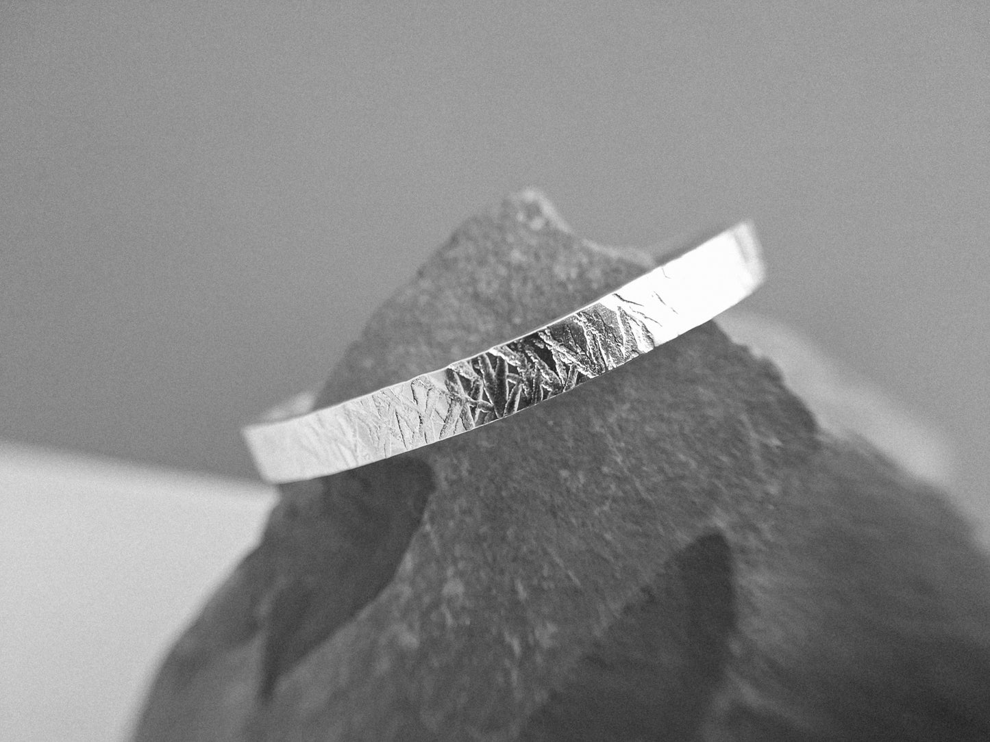 Storm silver narrow cuff bangle