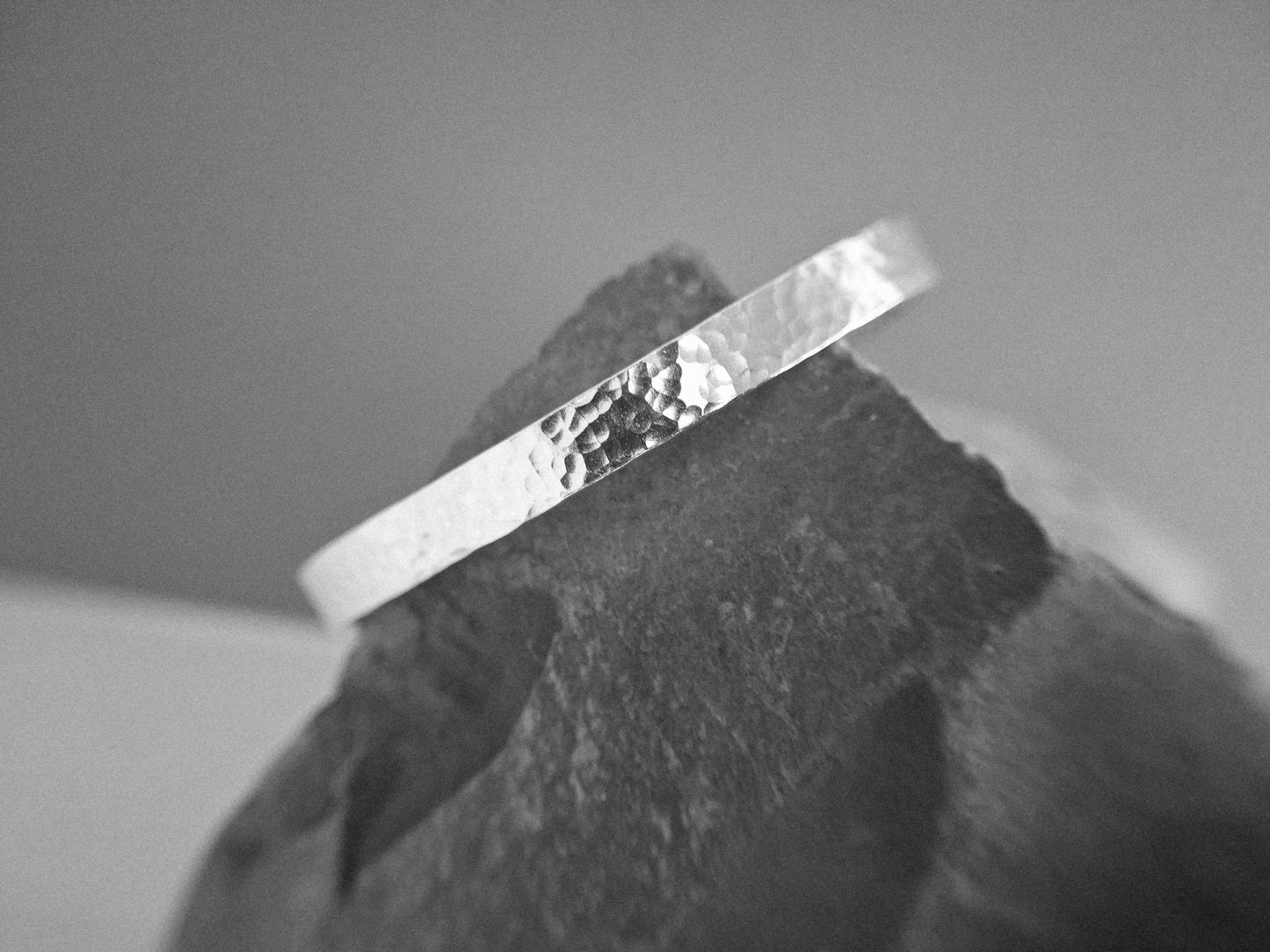 Rain silver narrow cuff bangle