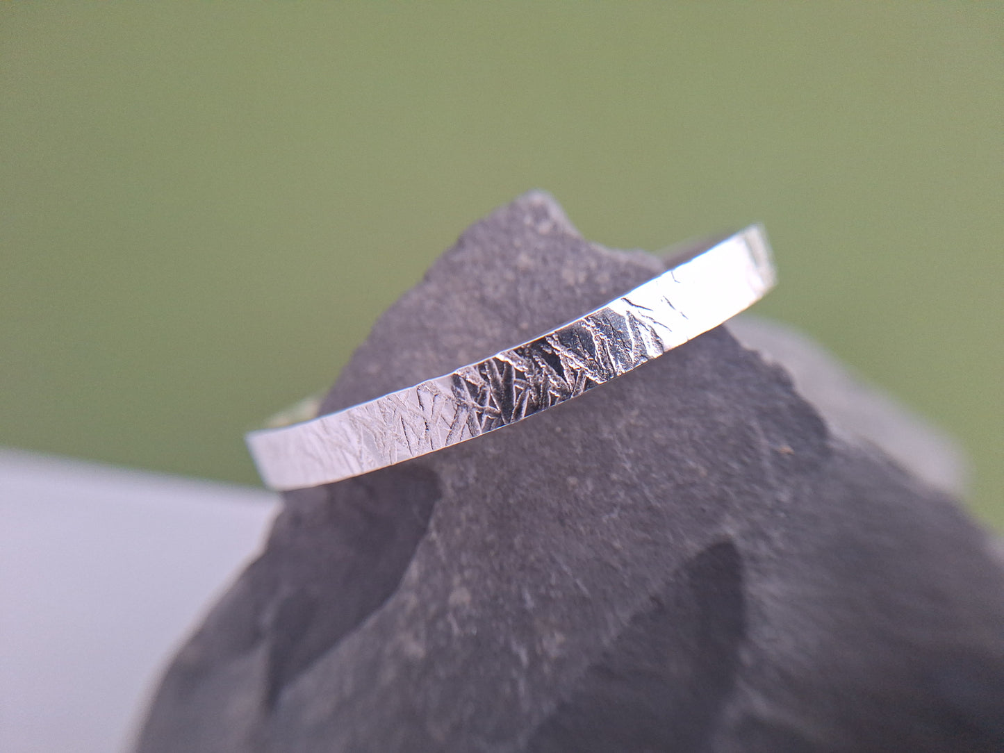 Storm silver narrow cuff bangle