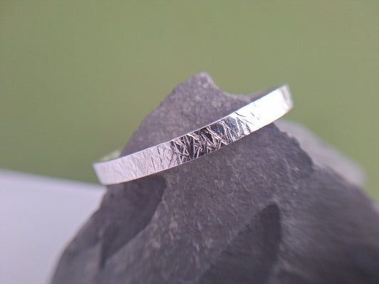 Storm silver narrow cuff bangle