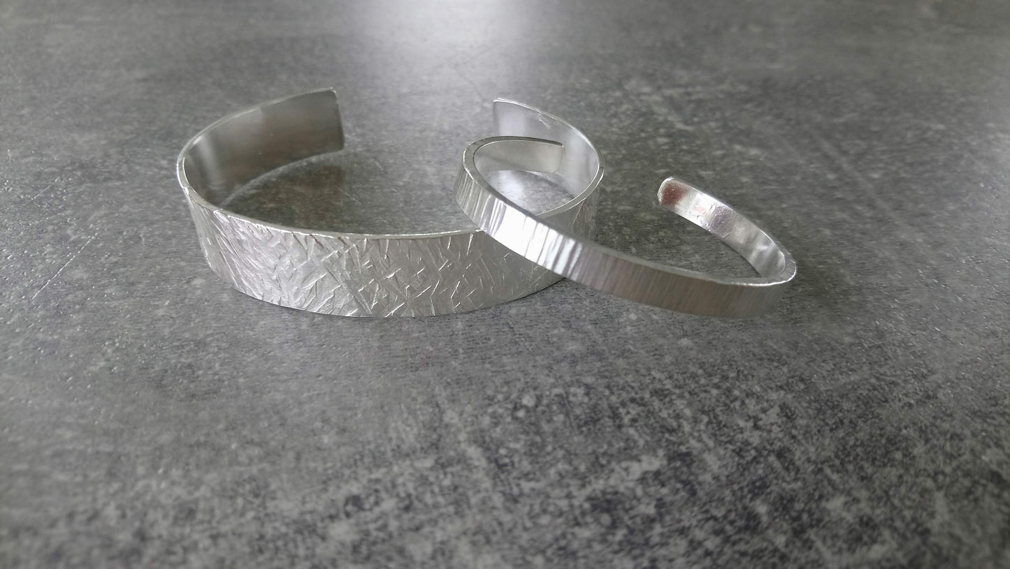 Ripple silver Cuff bangle