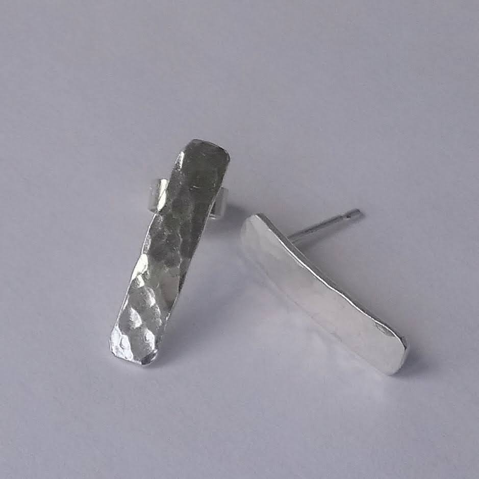 Rain silver drop stud earrings.